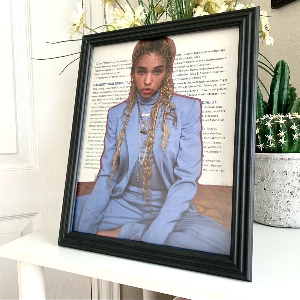 FKA Twigs Collage Wall Art Editorial Fashion Print Blue Suit Aesthetic Poster